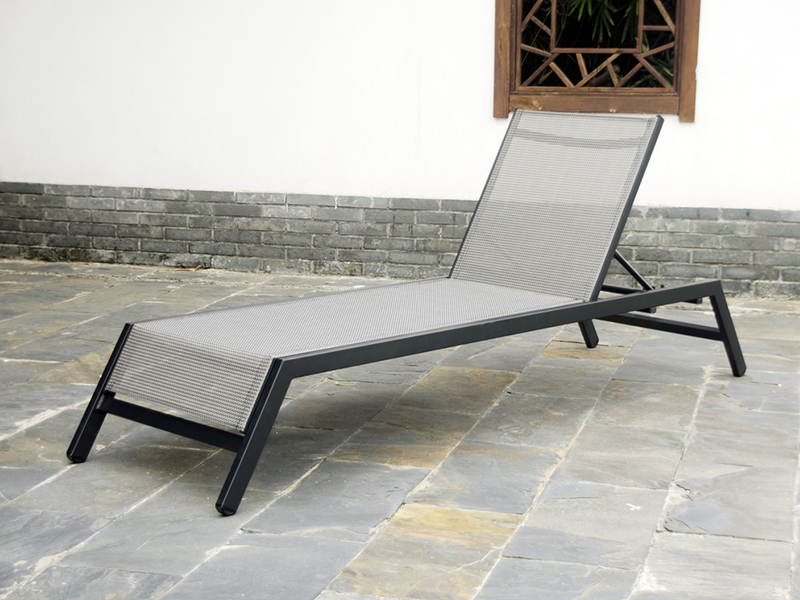 Apartment hotel outdoor aluminum chaise lounge sun bed, daybed YQ-TB-455