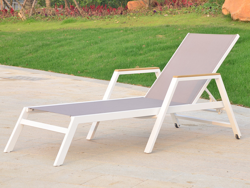 outdoor leisure lounge with synthetic wood on the armrest YQ-TB-482