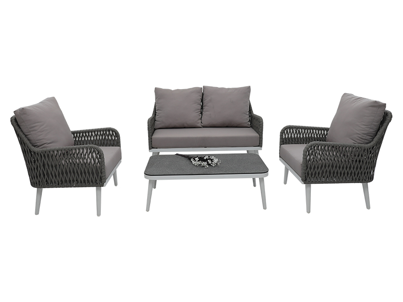 Leisure Outdoor furniture garden patio aluminum frame rope sofa set furniture YQC-2752