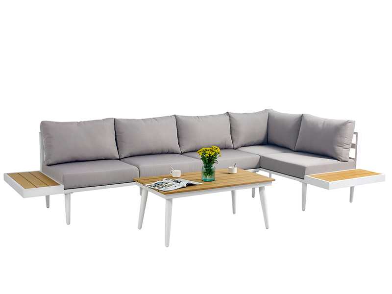 Aluminum combination Sofa Set, 3pcs sofa set with synthetic wood, outdoor furniture YQC-2762