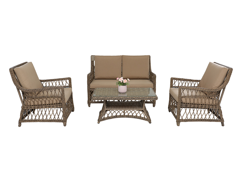 nice round rattan weaving sofa set, european style outdoor sofa, aluminum frame leisure sofa set YQR-527B-2